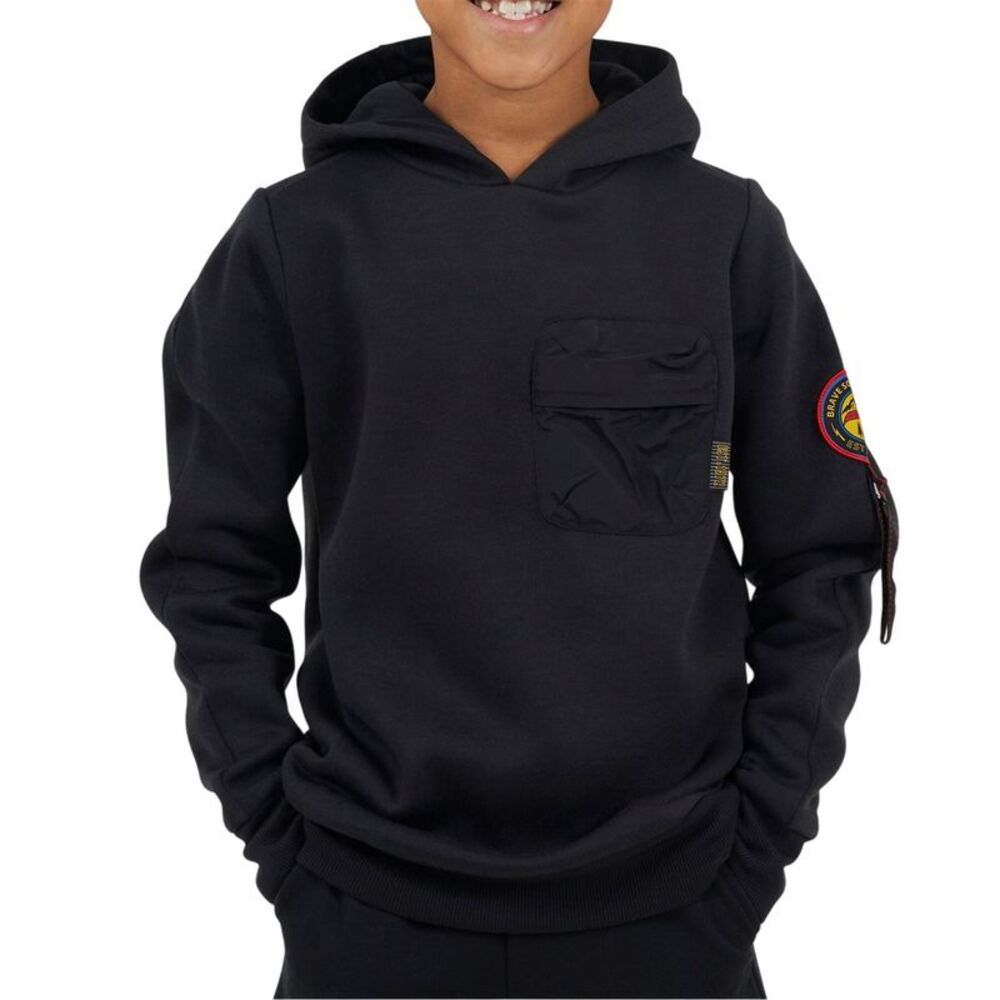 Brave Soul Boys Ribbed  Long-Sleeved Sweatshirt / Jet Black